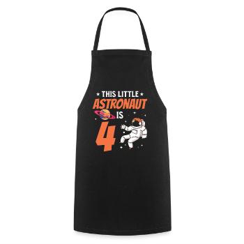 Ce petit astronaute a 4 ans - Space Astro - Tablier de cuisine - noir - Devant - AI Model Male 185 dark (185cm)