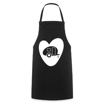 Camping Herz Caravan Vektor Camper Van Life Love - Kochschürze - Schwarz - Vorne - AI Model Male 185 dark (185cm)