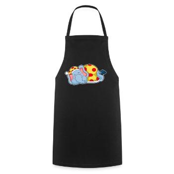 Elephant Sleeping Pajamas - Cooking Apron - black - Front - AI Model Male 185 dark (185cm)