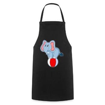 Elephant Workout Gymnastics Fitness - Cooking Apron - black - Front - AI Model Male 185 dark (185cm)