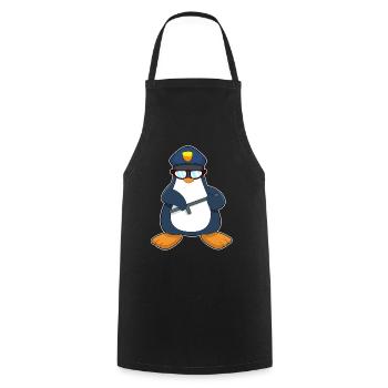 Penguin Policier Matraque Police - Tablier de cuisine - noir - Devant - AI Model Male 185 dark (185cm)