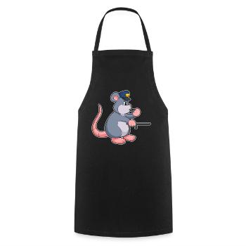 Rat Policier Matraque Police - Tablier de cuisine - noir - Devant - AI Model Male 185 dark (185cm)