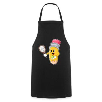 Pencil Tennis Racket Sport - Cooking Apron - black - Front - AI Model Male 185 dark (185cm)