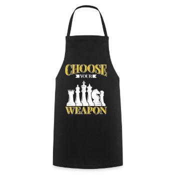 Chess Chess Player Tournament for Clever Minds - Cooking Apron - black - Front - AI Model Male 185 dark (185cm)