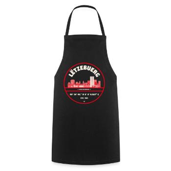 Luxembourg skyline emblem with coordinates - Cooking Apron - black - Front - AI Model Male 185 dark (185cm)