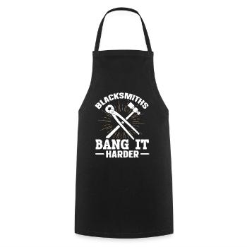 Blacksmiths Bang It forgeron drôle - Tablier de cuisine - noir - Devant - AI Model Male 185 dark (185cm)