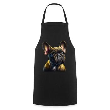 French Bulldog Frenchie Französische Bulldogge - Cooking Apron - black - Front - AI Model Male 185 dark (185cm)