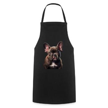 French Bulldog Frenchie Französische Bulldogge - Cooking Apron - black - Front - AI Model Male 185 dark (185cm)