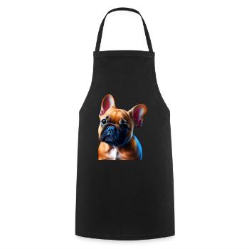 French Bulldog Frenchie Französische Bulldogge - Cooking Apron - black - Front - AI Model Male 185 dark (185cm)