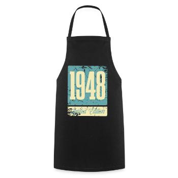 1948 Anniversaire de naissance Année de naissance - Tablier de cuisine - noir - Devant - AI Model Male 185 dark (185cm)