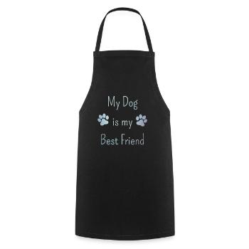 My Dog is my Best Friend Funnier - Cooking Apron - black - Front - AI Model Male 185 dark (185cm)