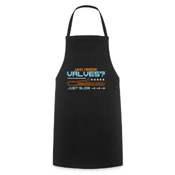 Trombone Who Needs Valves Just Slide Instrument - Cooking Apron - black - Front - AI Model Male 185 dark (185cm)