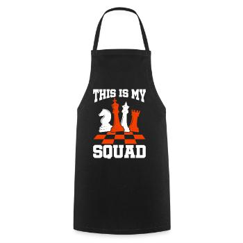 Chess Chess Players Tournament for Clever Minds - Cooking Apron - black - Front - AI Model Male 185 dark (185cm)