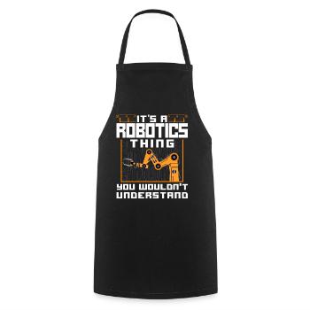 Robot Robotics Engineer Vintage - Cooking Apron - black - Front - AI Model Male 185 dark (185cm)