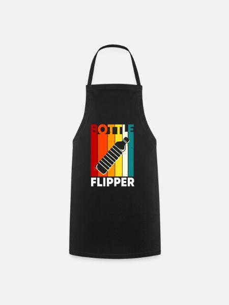 Retro Bottle Flipper - Kochschürze - Schwarz