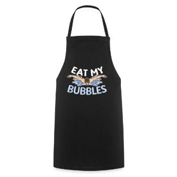 Eat My Bubbles Butterfly Swimming - Cooking Apron - black - Front - AI Model Male 185 dark (185cm)