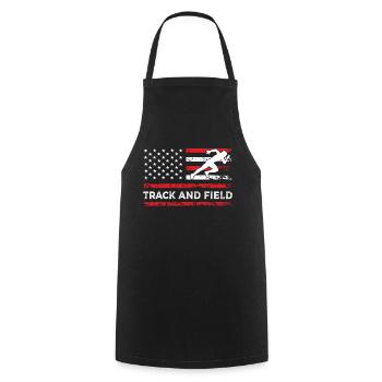 Athletics American Sports Flag - Cooking Apron - black - Front - AI Model Male 185 dark (185cm)