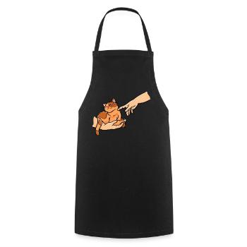 Fresco cat owner who keeps his pet - Cooking Apron - black - Front - AI Model Male 185 dark (185cm)