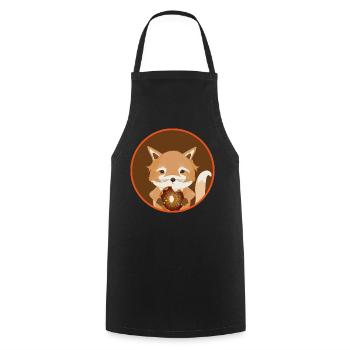 zauberhafter kleiner Fuchs mit leckeren Donut - Kochschürze - Schwarz - Vorne - AI Model Male 185 dark (185cm)