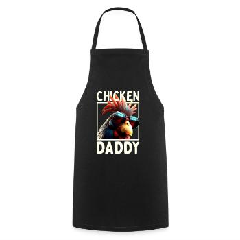 Poulet Papa Poulets Fête des pères Volaille Éleveur Coq - Tablier de cuisine - noir - Devant - AI Model Male 185 dark (185cm)