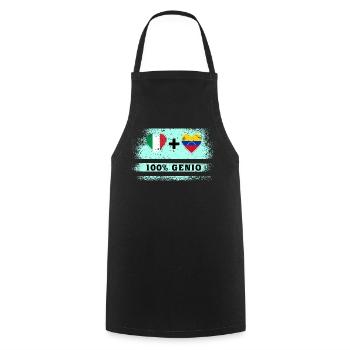 Italy and Venezuela 100% genius flag - Cooking Apron - black - Front - AI Model Male 185 dark (185cm)