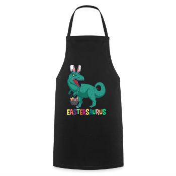 Eastersaurus Ostern T-Rex Dinosaurier Osterhase - Kochschürze - Schwarz - Vorne - AI Model Male 185 dark (185cm)