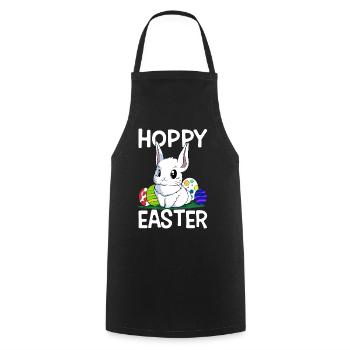 Hoppy Easter Süßer Osterhase Ostern Eiersuche - Kochschürze - Schwarz - Vorne - AI Model Male 185 dark (185cm)