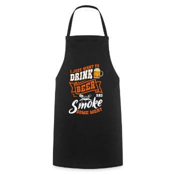 I Want To Drink Beer And Smoke Some Meat Grillen - Cooking Apron - black - Front - AI Model Male 185 dark (185cm)
