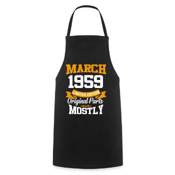 March 1959 Vintage Birthday Gift - Cooking Apron - black - Front - AI Model Male 185 dark (185cm)