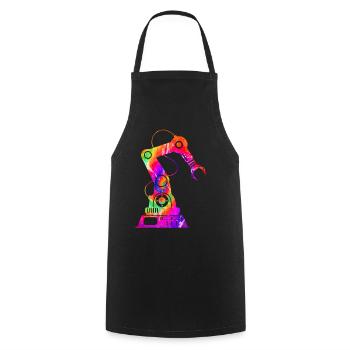 Ingénieur en robotique robotique Tie Dye - Tablier de cuisine - noir - Devant - AI Model Male 185 dark (185cm)
