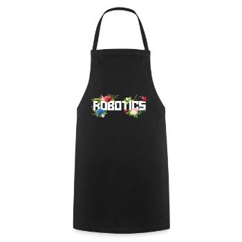 Robot Robotics Engineer Flower - Cooking Apron - black - Front - AI Model Male 185 dark (185cm)