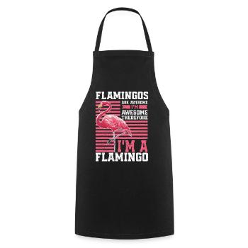 Flamingo Geschenkidee - Kochschürze - Schwarz - Vorne - AI Model Male 185 dark (185cm)