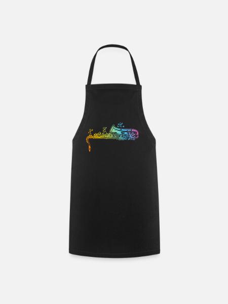 Saxophone Player Stick Figure Saxophone Saxophonis - Tablier de cuisine - noir