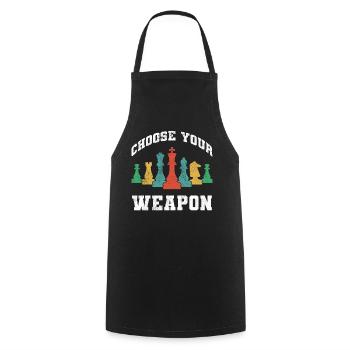 Chess Chess Player Tournament for Clever Minds - Cooking Apron - black - Front - AI Model Male 185 dark (185cm)