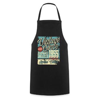 1955 Birthday vintage retro legend - Cooking Apron - black - Front - AI Model Male 185 dark (185cm)