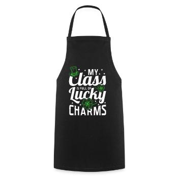My Class is full of lucky charms St Paddy's Day - Cooking Apron - black - Front - AI Model Male 185 dark (185cm)