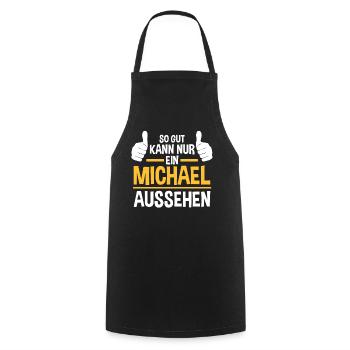 Michael - Kochschürze - Schwarz - Vorne - AI Model Male 185 dark (185cm)