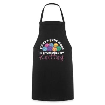 Tricoter Tricoter la bonne humeur d’aujourd’hui - Tablier de cuisine - noir - Devant - AI Model Male 185 dark (185cm)