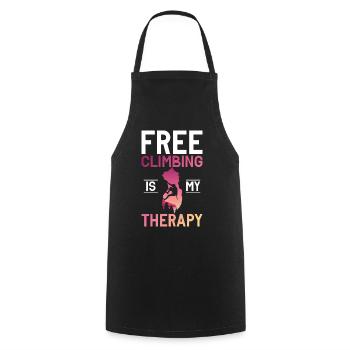 Free Climbing Mountaineers & Bouldering Free Climbing - Cooking Apron - black - Front - AI Model Male 185 dark (185cm)