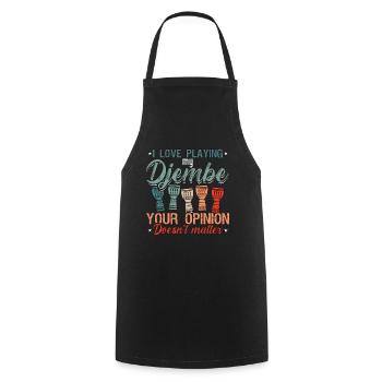Djembe I Love Playing My Djembe Musical Instrument - Cooking Apron - black - Front - AI Model Male 185 dark (185cm)