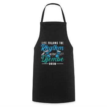 Djembe Life Follows The Rhythm Drums Djembe Player - Cooking Apron - black - Front - AI Model Male 185 dark (185cm)