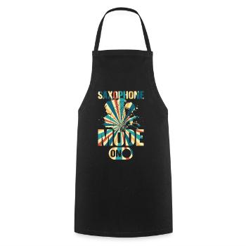 Saxophone Mode On - Saxophoniste Saxophone Musicien - Tablier de cuisine - noir - Devant - AI Model Male 185 dark (185cm)