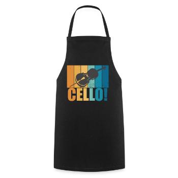 Violoncelle Instrument Vintage Musicien Cadeau - Tablier de cuisine - noir - Devant - AI Model Male 185 dark (185cm)