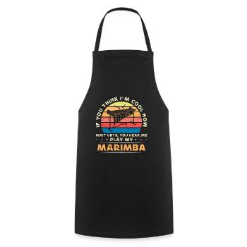 Marimba Si tu penses que je suis cool Rétro Music Lover - Tablier de cuisine - noir - Devant - AI Model Male 185 dark (185cm)