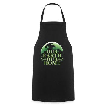 Logo Our Earth Our Home For Earth Day - Kochschürze - Schwarz - Vorne - AI Model Male 185 dark (185cm)