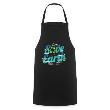 Save Earth With Recycle Logo And Clouds For Earth - Cooking Apron - black - Front - AI Model Male 185 dark (185cm)