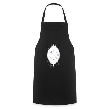 Celtic Vikinger Vegvisir compass Vikings - Cooking Apron - black - Front - AI Model Male 185 dark (185cm)