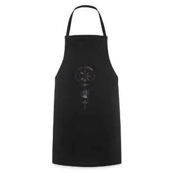 Celtic Vikinger Vegvisir compass Vikings - Cooking Apron - black - Front - AI Model Male 185 dark (185cm)