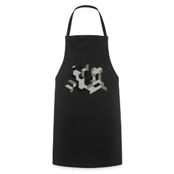 Perspective Construction Cube Dyeing Yourself Labyrinth 3D - Cooking Apron - black - Front - AI Model Male 185 dark (185cm)