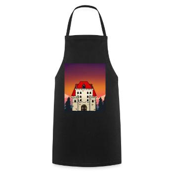 Castle Castle Middle Ages Fairy Tale Character - Cooking Apron - black - Front - AI Model Male 185 dark (185cm)